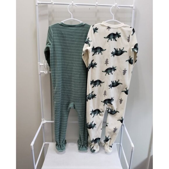Boys Size 3T Bundle of 4 Warm Winter Fleece Sleepers - Picture 6 of 7
